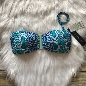 LA BLANCA Snakeskin Design Bikini Top Size 8